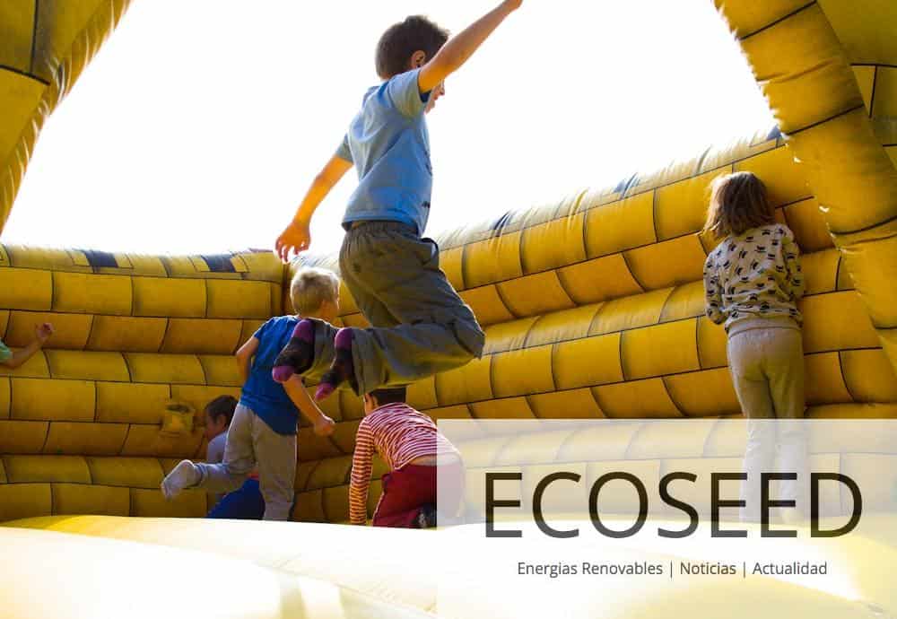 Children Playing on Inflatable Castle