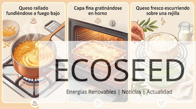 Técnicas para fundir, gratinar y escurrir queso correctamente