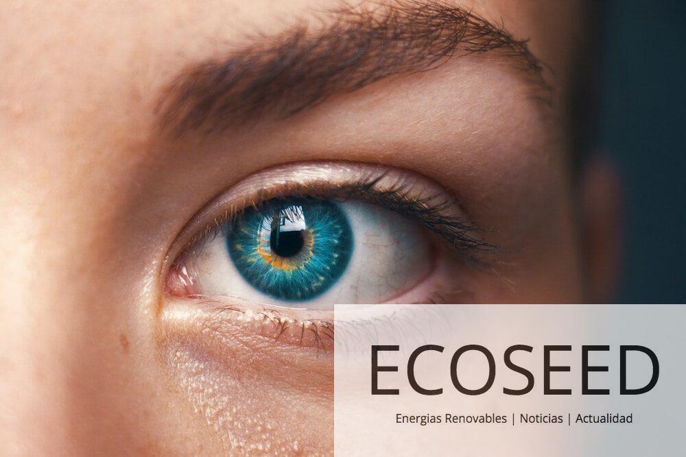 selective focus of blue-eyed person